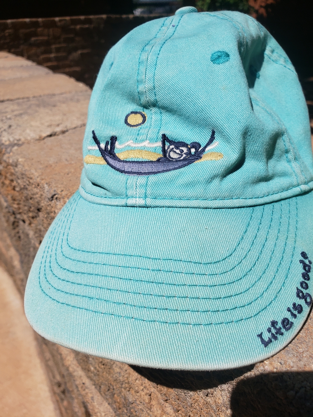 THREE Life Is Good Turquoise And  Light Green Women's Cotton Baseball Caps